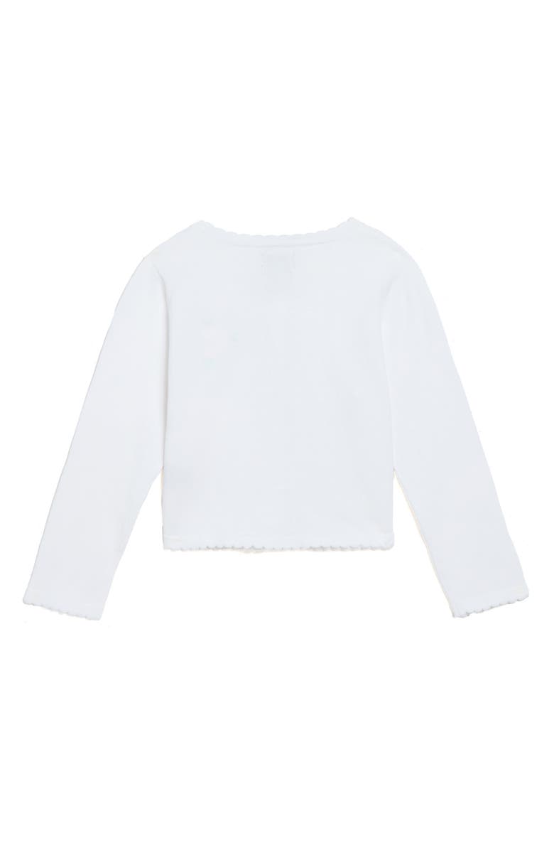 Pippa & Julie Kids' Floral Appliqué Cotton Cardigan, Alternate, color, White