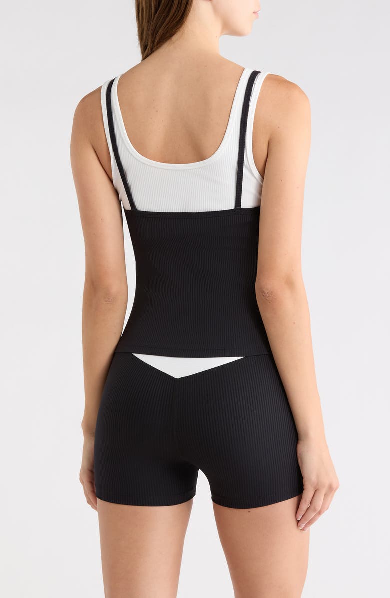 Year of Ours Ribbed Layered Tank, Alternate, color, Black/White