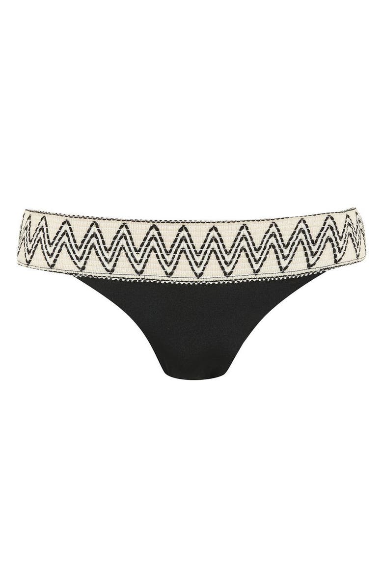 Topshop Zigzag Trim Bikini Bottom, Main, color, 