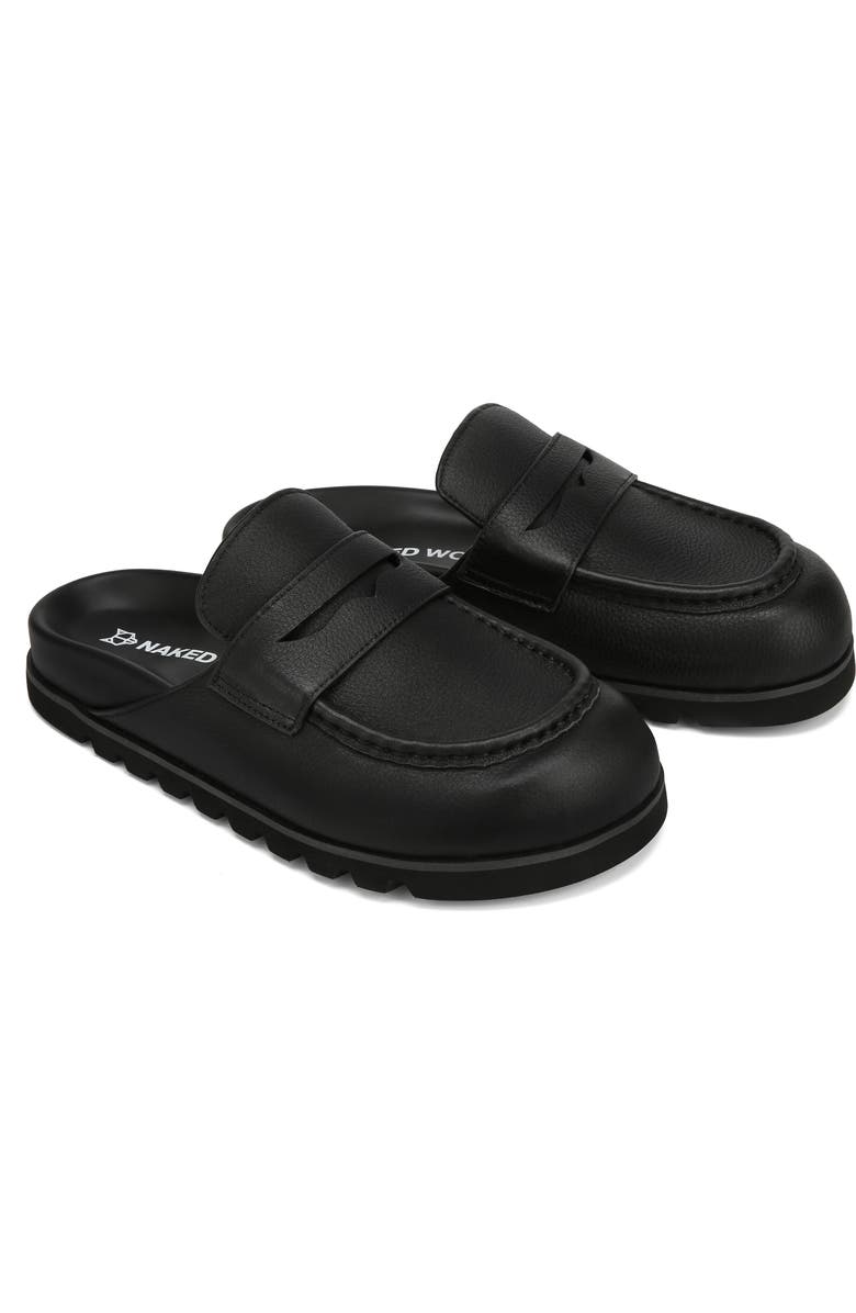 Naked Wolfe Cord Pebble Leather Slipper, Main, color, Black