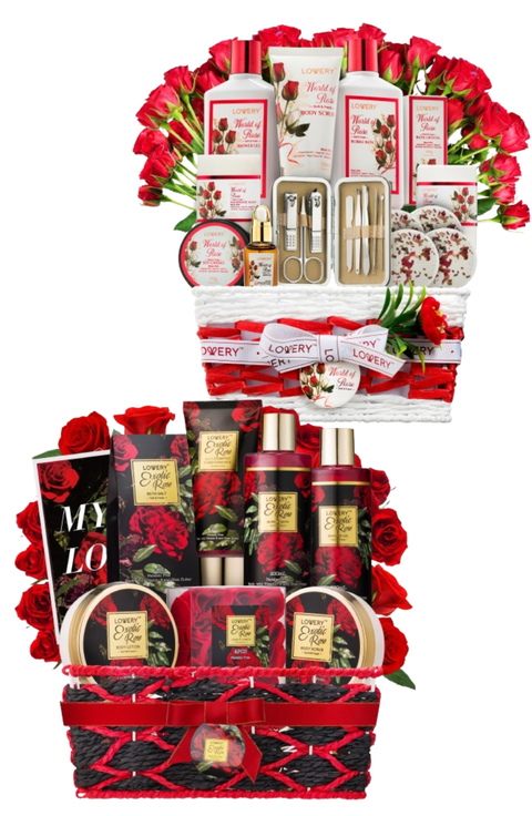 Luxury Red Rose and Exotic Rose Spa 48-Piece Gift Basket