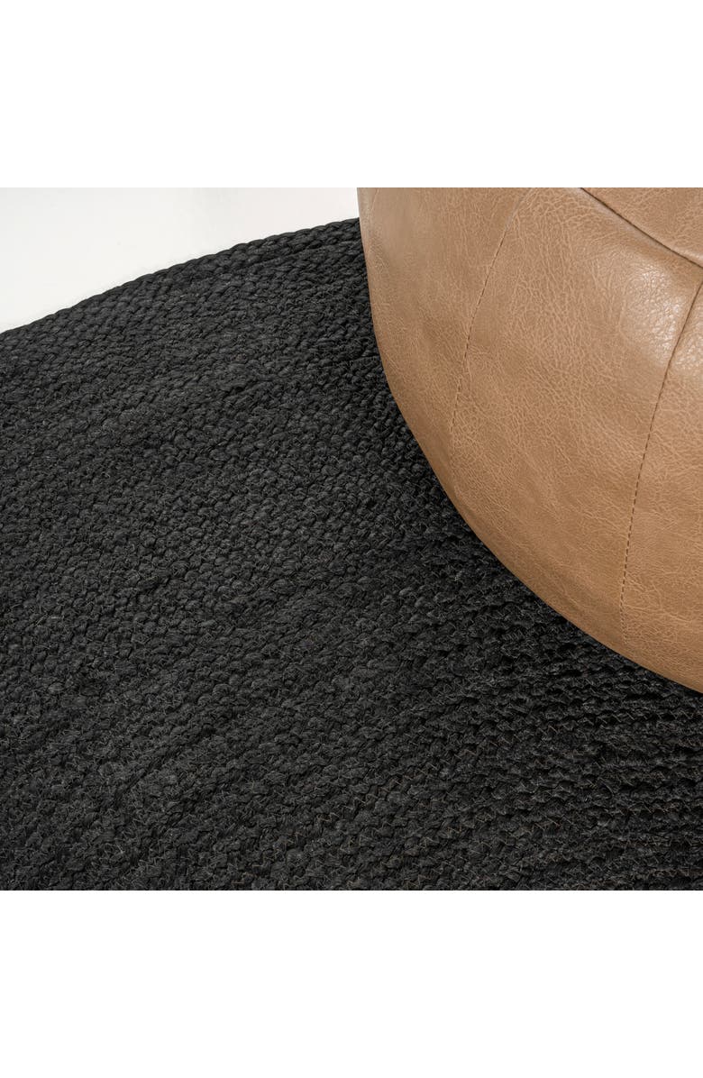 JONATHAN Y Zara Braided Coastal Cottage Round Jute Round Area Rug, Alternate, color, Black