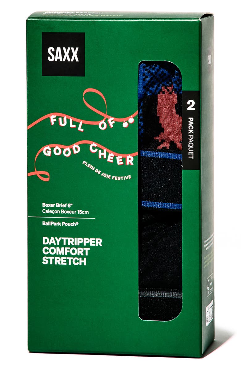 SAXX Daytripper 2-Pack Boxer Briefs, Alternate, color, Nose So Brite/ Black