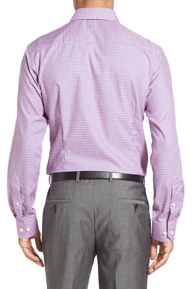 Slim Fit Check Dress Shirt, Alternate, color, PINK/ BLUE