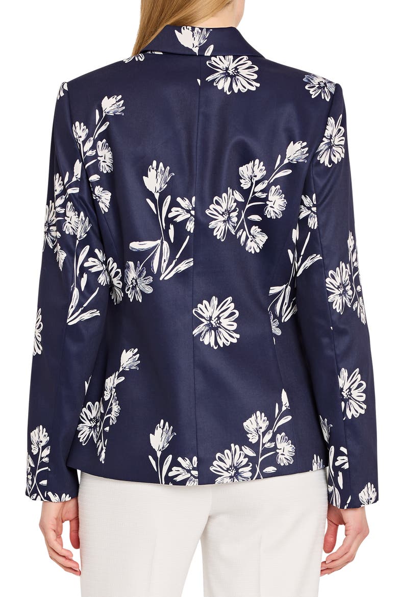 Floral One Button Blazer, Alternate, color, NAVY IVORY