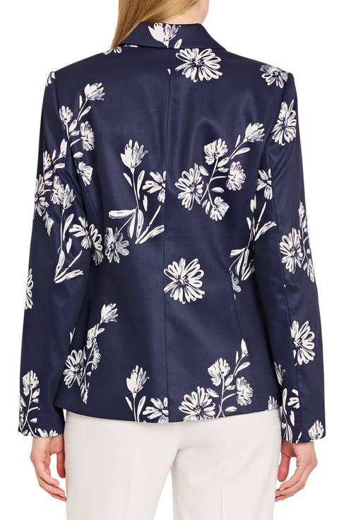 Floral One-Button Jacket