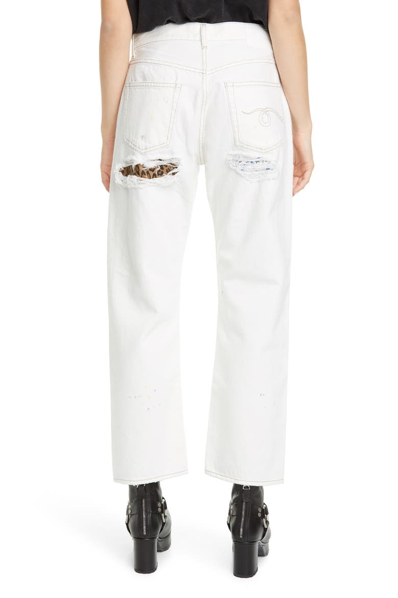 High Waist Ripped Boyfriend Jeans, Alternate, color, NOLLIE WHITE