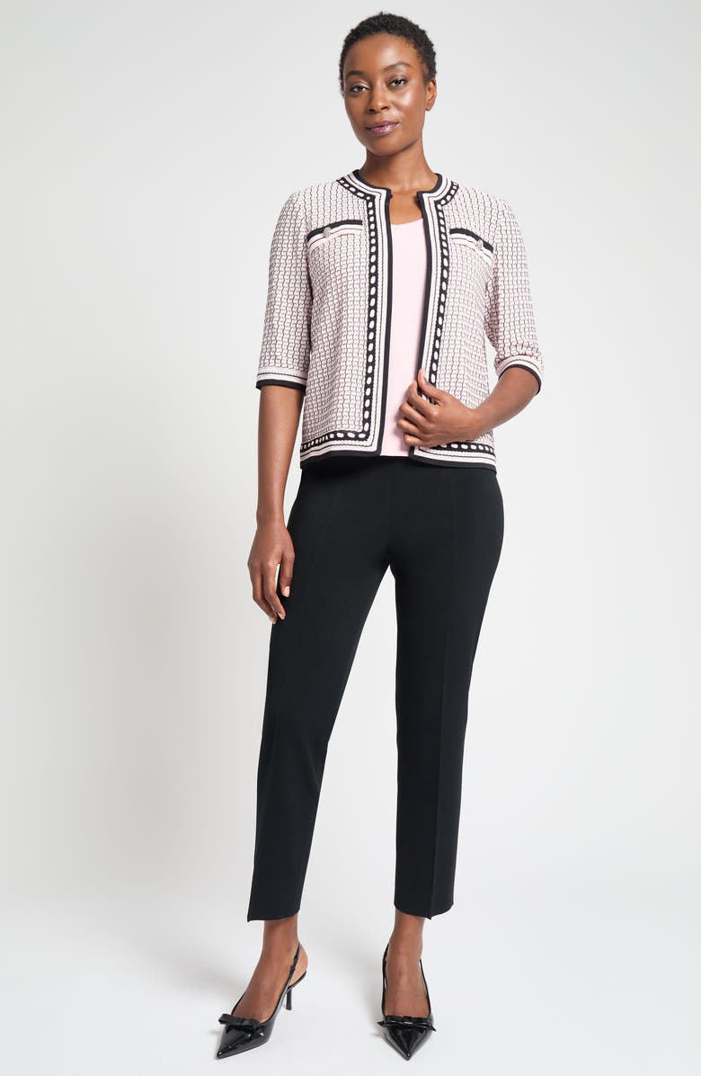 Ming Wang Textured Lace Trim Jacket, Alternate, color, 