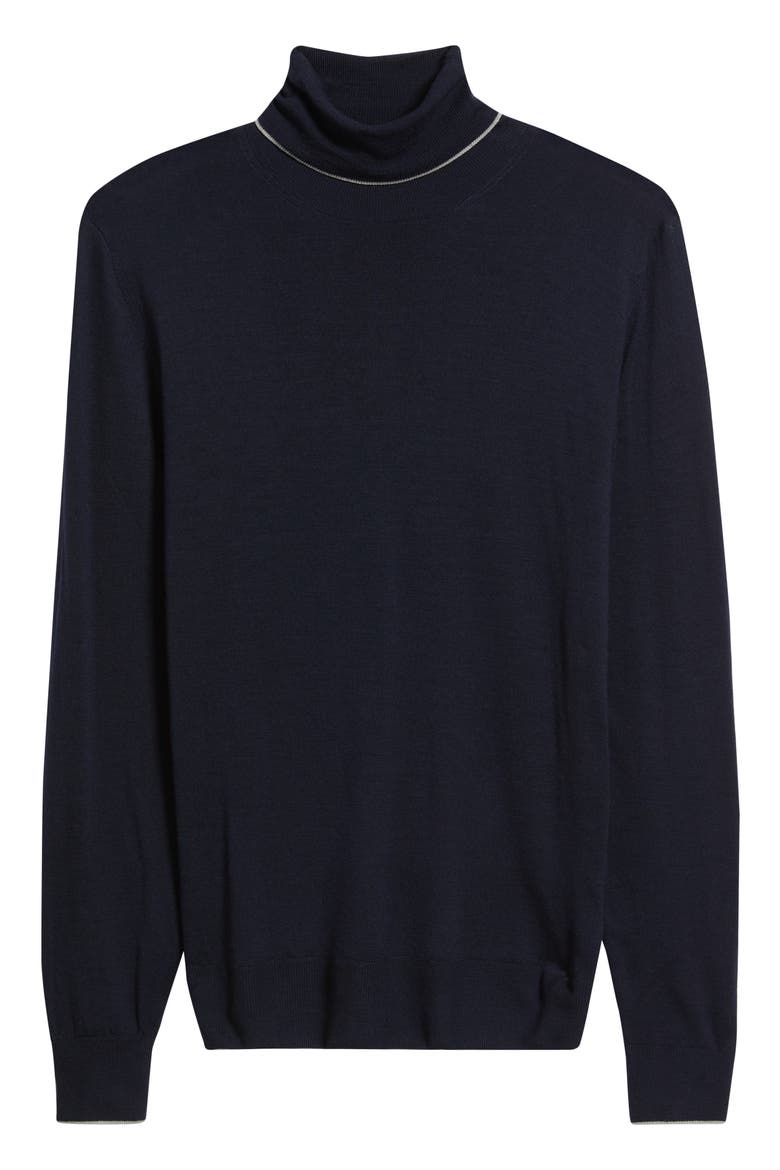 Turtleneck Wool Sweater, Alternate, color, NAVY