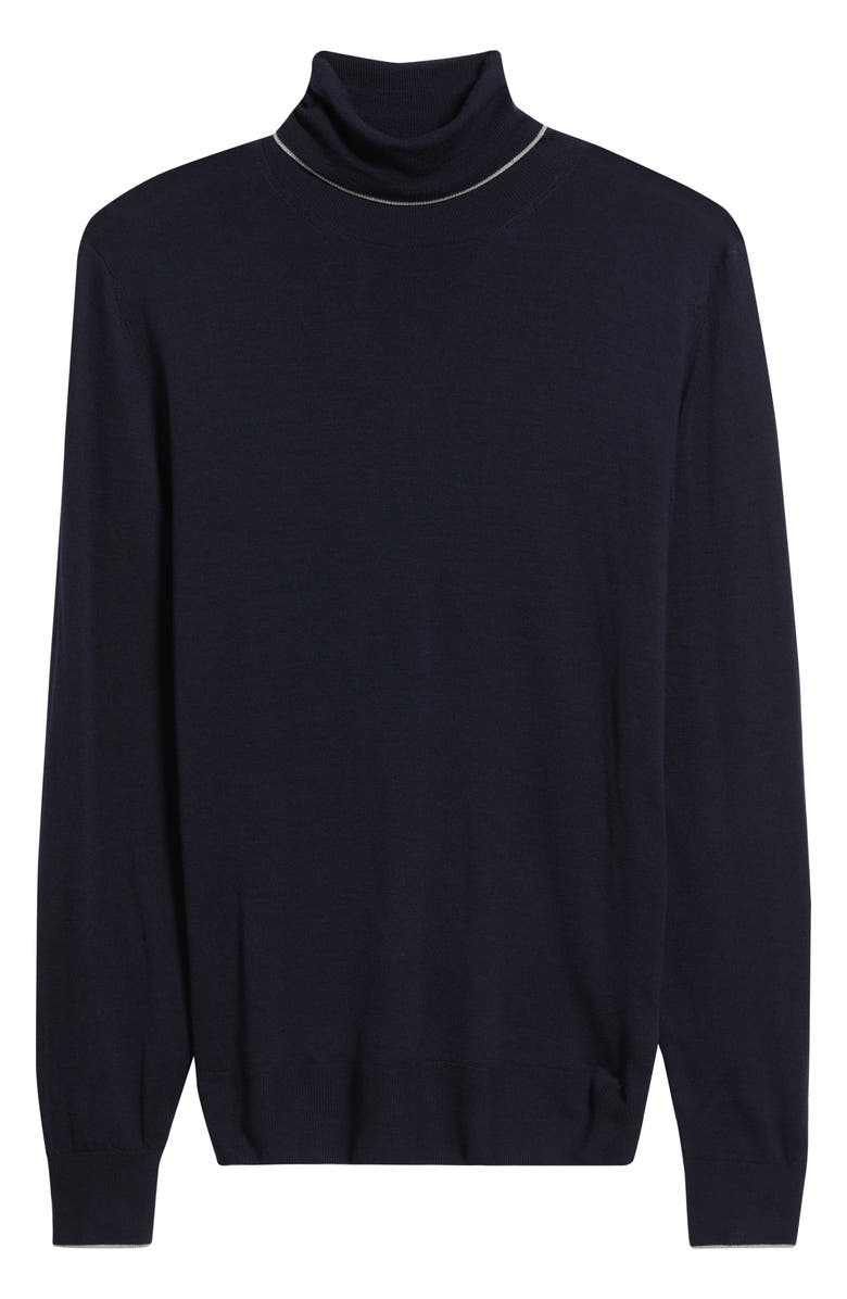 Canali Turtleneck Wool Sweater, Alternate, color, Navy