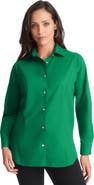 Jessica London Stretch Poplin Button-Down Shirt