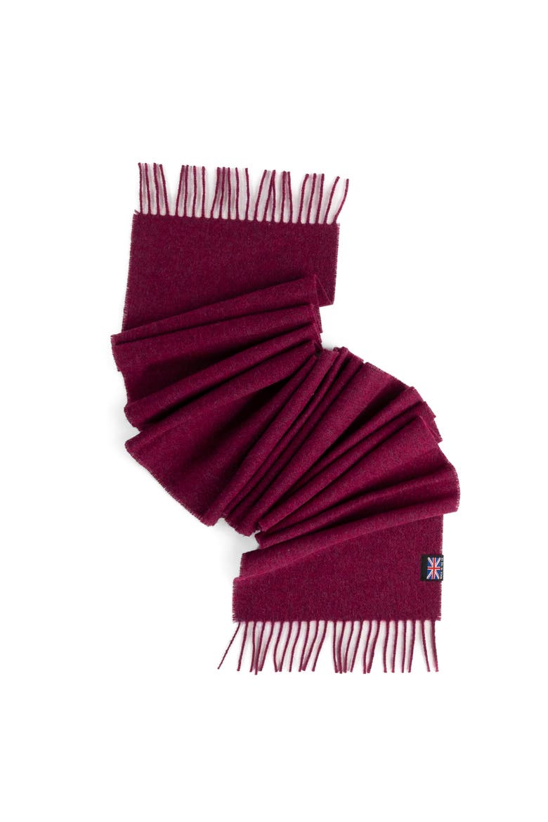 Fringed Merino Wool Scarf, Alternate, color, Crimson