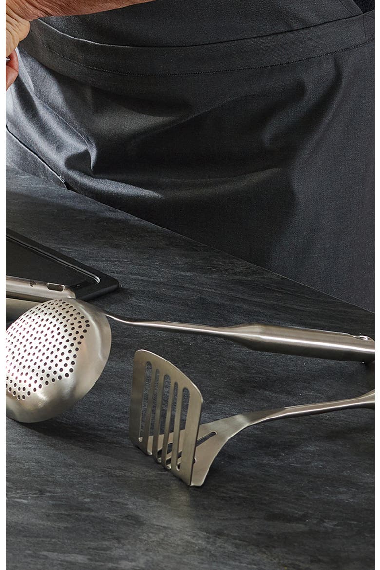 Essential™potato masher, Alternate, color, Metallic Silver