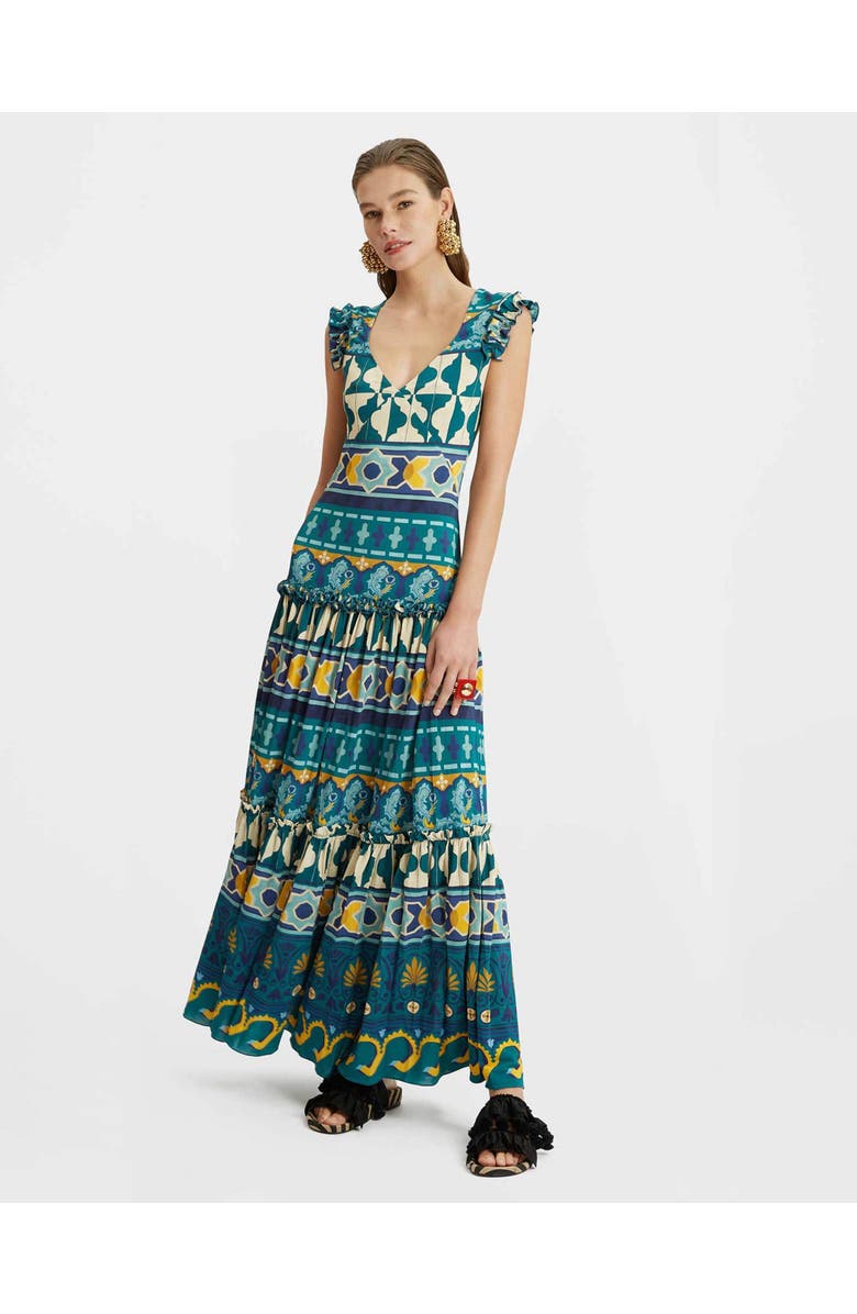 La DoubleJ Pimento Dress Placée Casareale Barre' Emerald, Main, color, Casareale Barre' Emerald