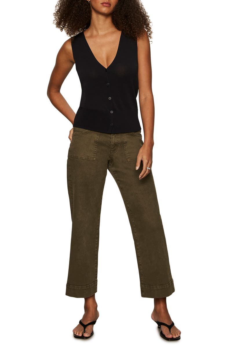 Sanctuary Button-Up Vest, Alternate, color, Black