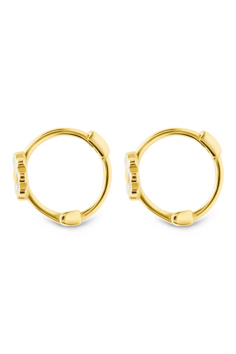 Stella Flower Hoop Earrings, Alternate, color, GOLD