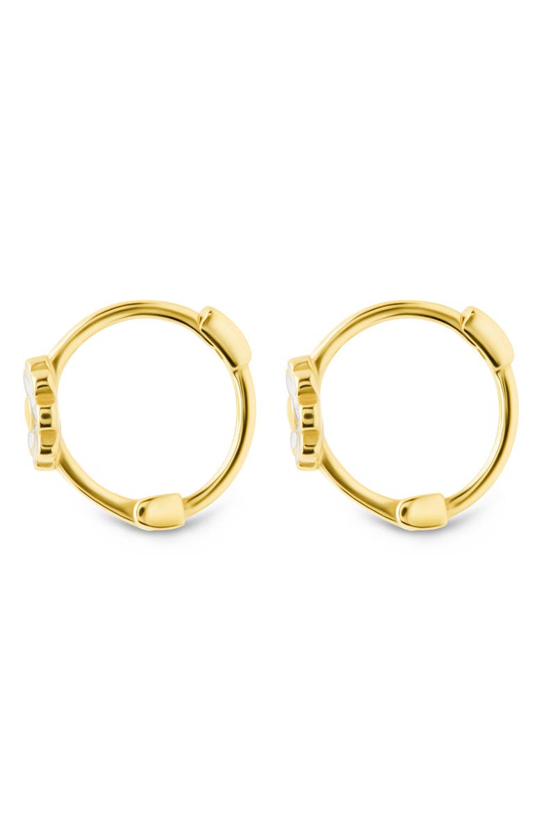 Sterling Forever Stella Flower Hoop Earrings, Alternate, color, Gold