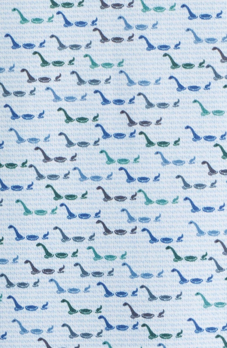 Johnston & Murphy XC+<sup>™</sup> Ace Geo Print Performance Golf Polo, Alternate, color, Light Blue Water Monster
