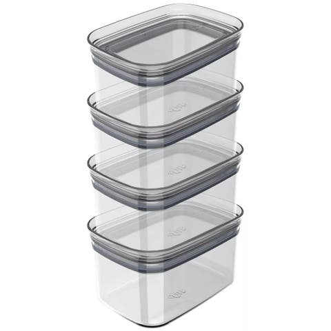 Airtight Clear Stackable Food Storage Container Set with Leak Proof Lid