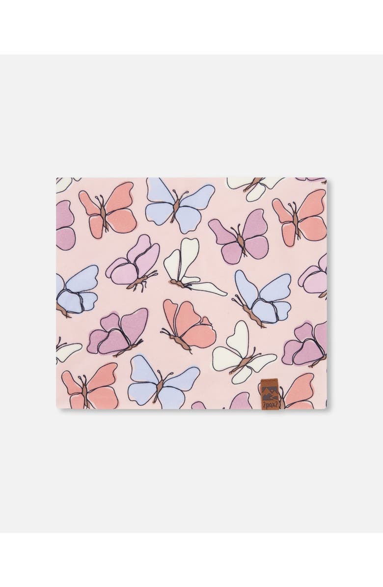 Deux par Deux Stretch Jersey Printed Butterflies Neck Tube, Main, color, Pink Printed Butterflies