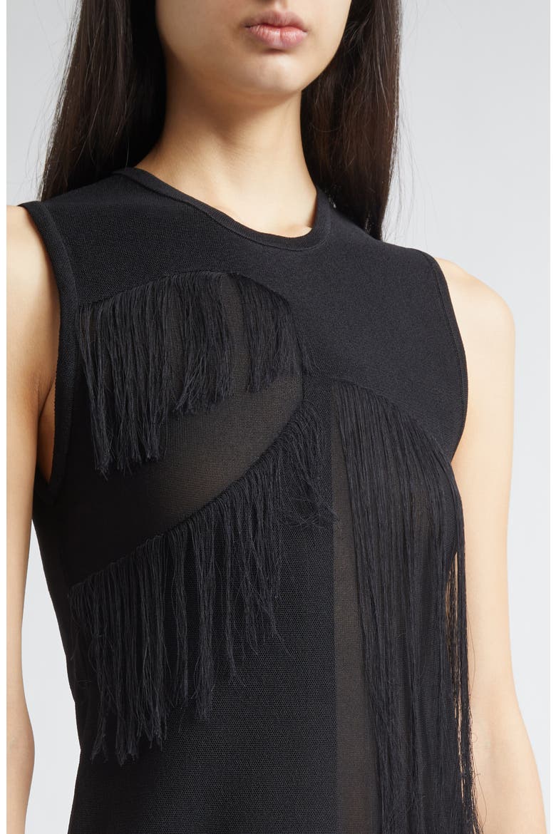 Sleeveless Fringe Top, Alternate, color, BLACK