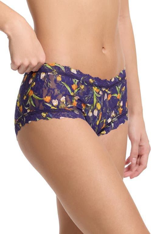 Hanky Panky Signature Lace Boyshort In Central Park Navy