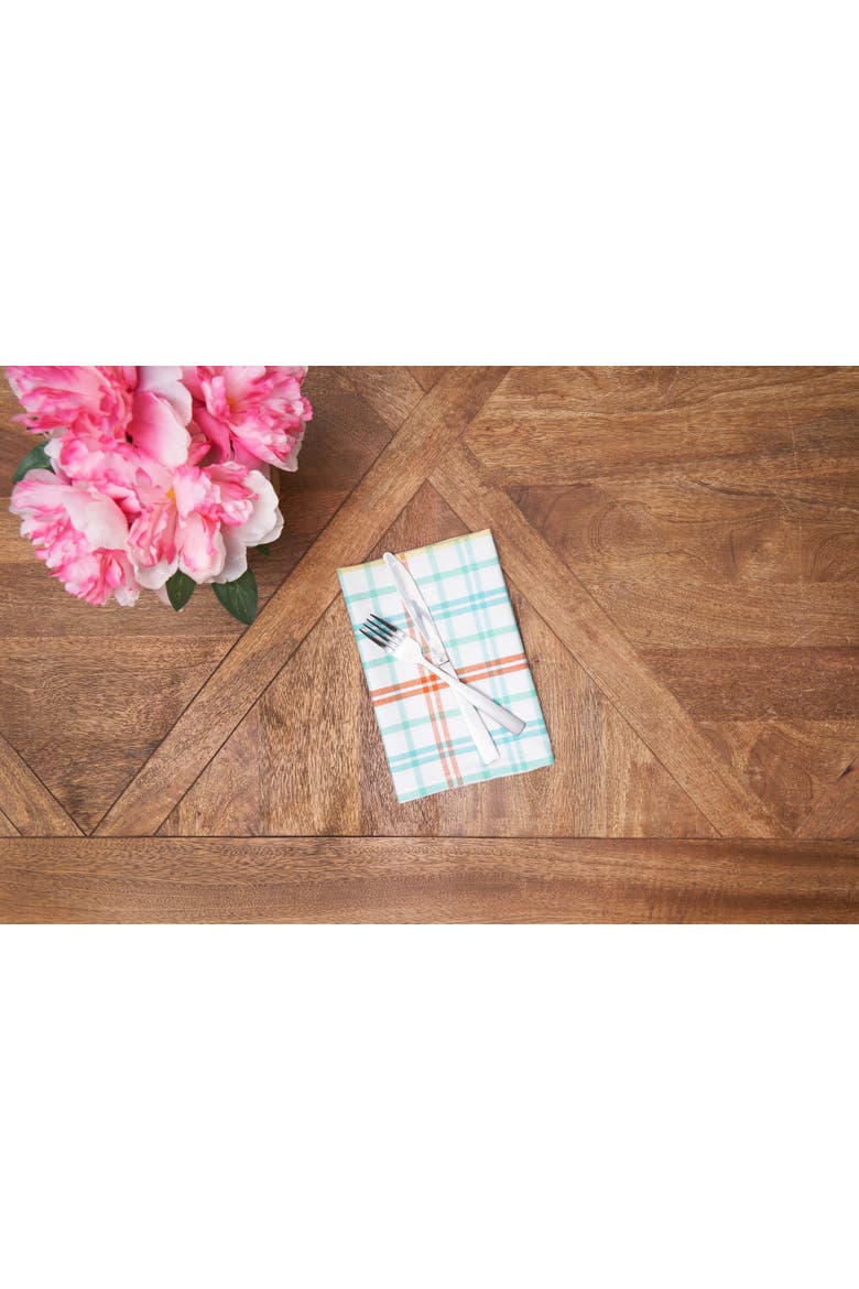 Easter Bunny Trail Plaid Cloth Napkin Springs Set of 6, Alternate, color, Blue