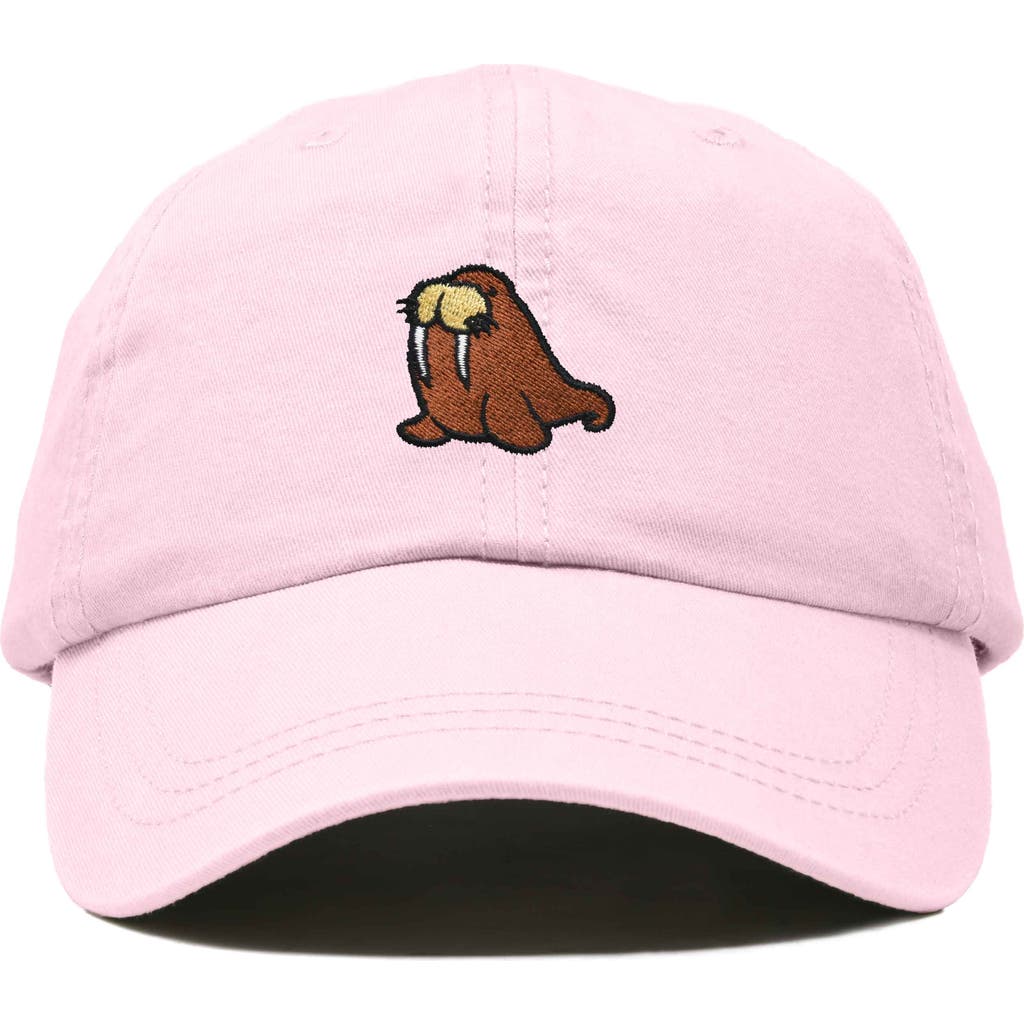 Dalix Walrus Embroidered Outdoor Cap In Washed Pink