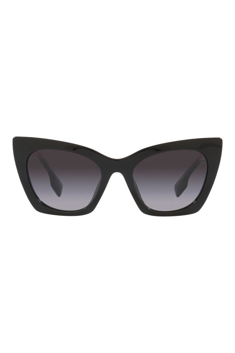 52mm Cat Eye Sunglasses, Main, color, BLACK