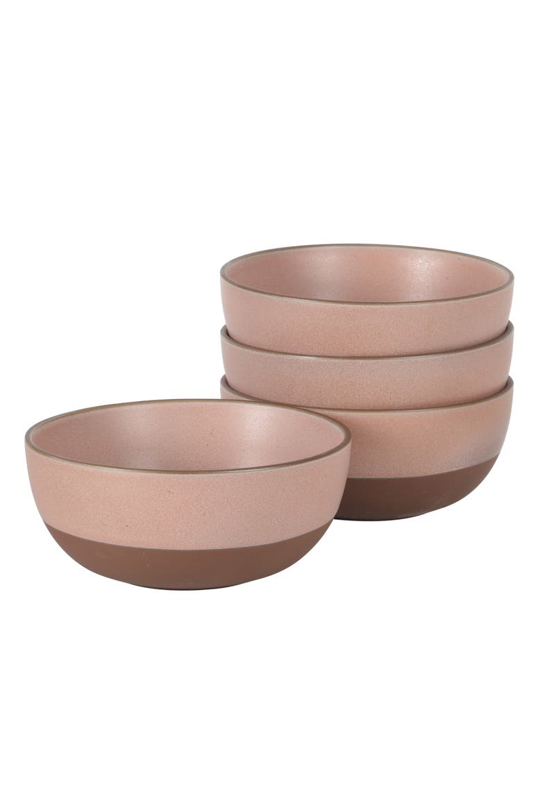 William Crest 4-Piece Reactive Glaze Stoneware Cereal Bowl Set, Alternate, color, Pink