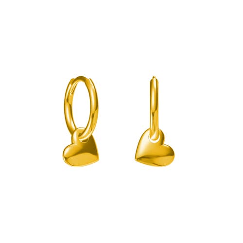 Donatello Gian Sterling Silver Heart Huggie Earrings In Gold