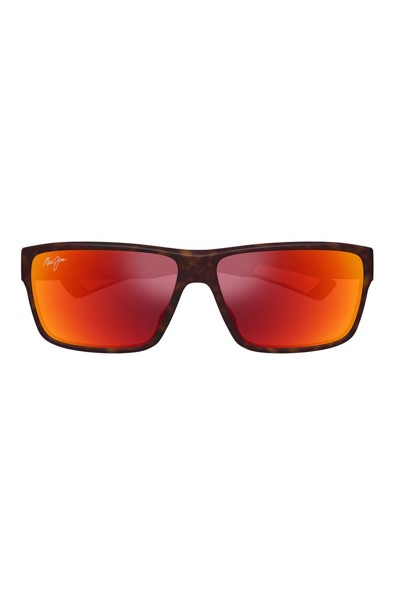 58mm Hawaii Lava Uila AF 58mm Polarized Square Sunglasses, Main, color, BROWN