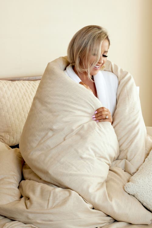 Bedvoyage Melange Viscose Cotton Blend Breathable Duvet Cover In Sand
