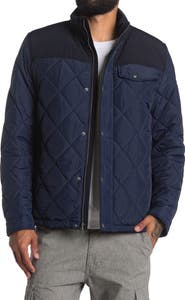 Cole Haan Signature COLE HAAN Mixed Media Faux Shearling Lined Diamond Quilted Jacket