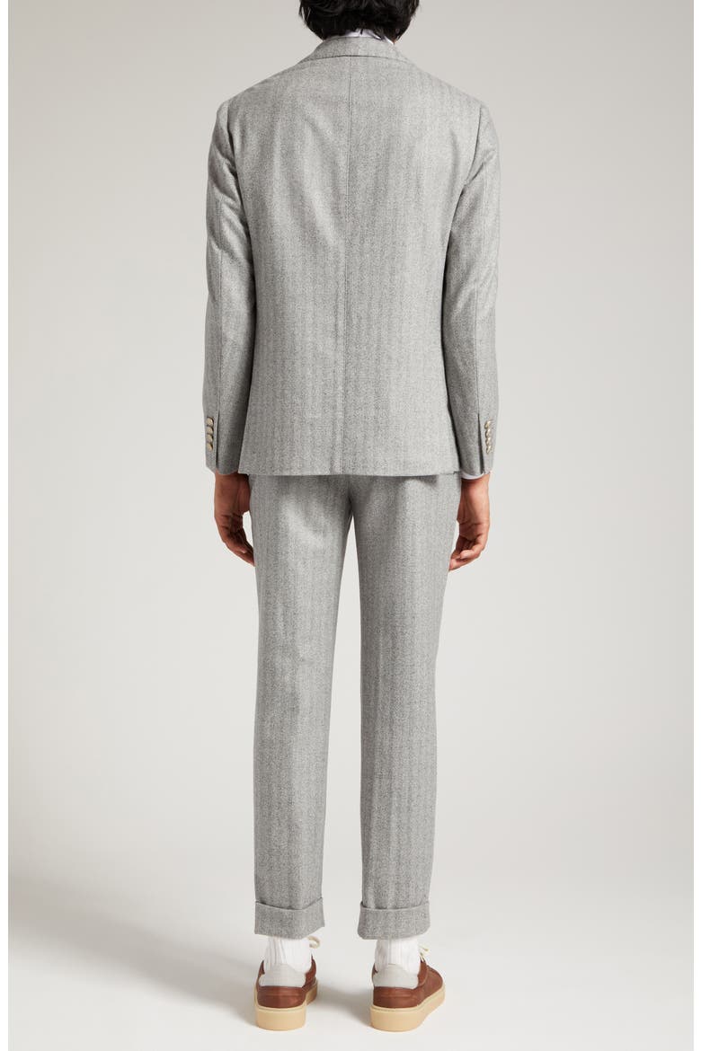 Herringbone Virgin Wool Suit, Alternate, color, MEDIUM GREY