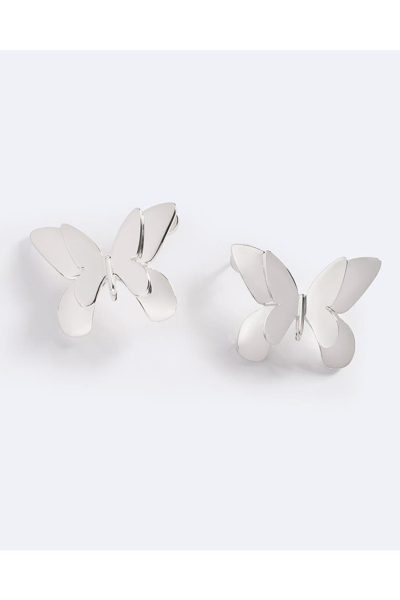 Floating Butterfly Studs, Main, color, Silver