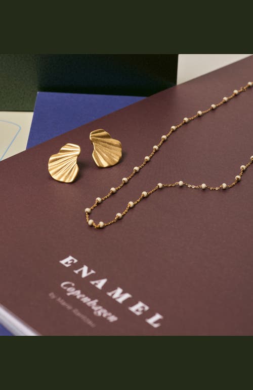 Enamel Copenhagen Wave Earring In Gold