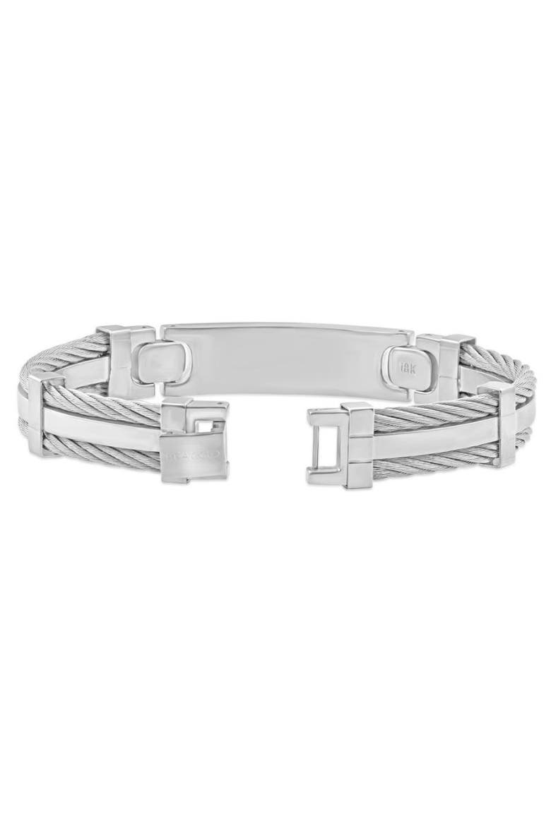 Men's Steel Two Tone Double Wire 12mm Link  8 " Bracelet, Alternate, color, Stainless Steel