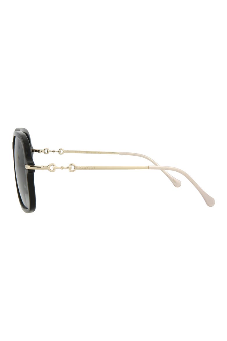 57mm Oversize Square Sunglasses, Alternate, color, BLACK GOLD