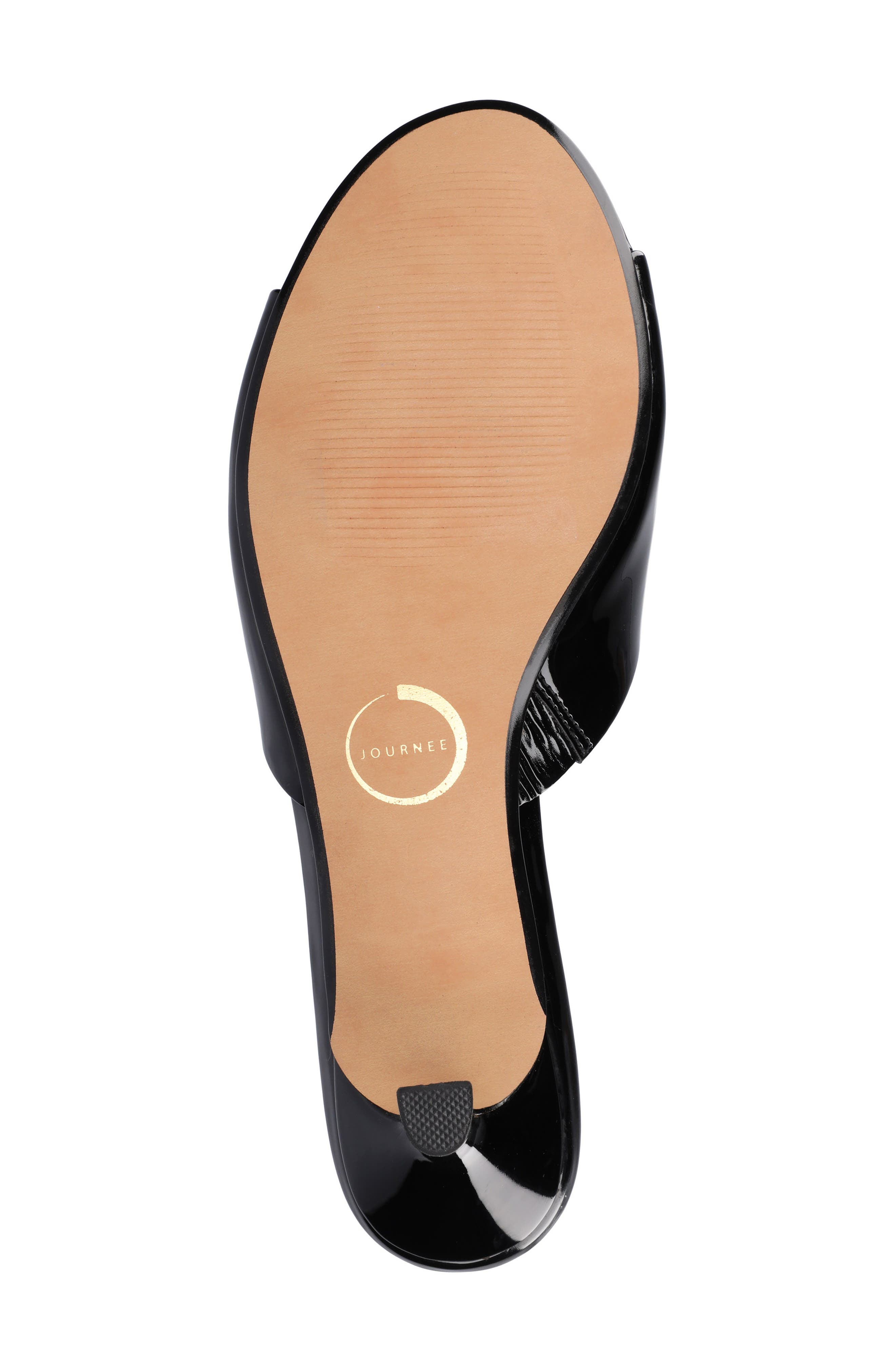 Journee Collection Jeylah Kitten Heel Slide Sandal, Alternate, color, Patent/ Black
