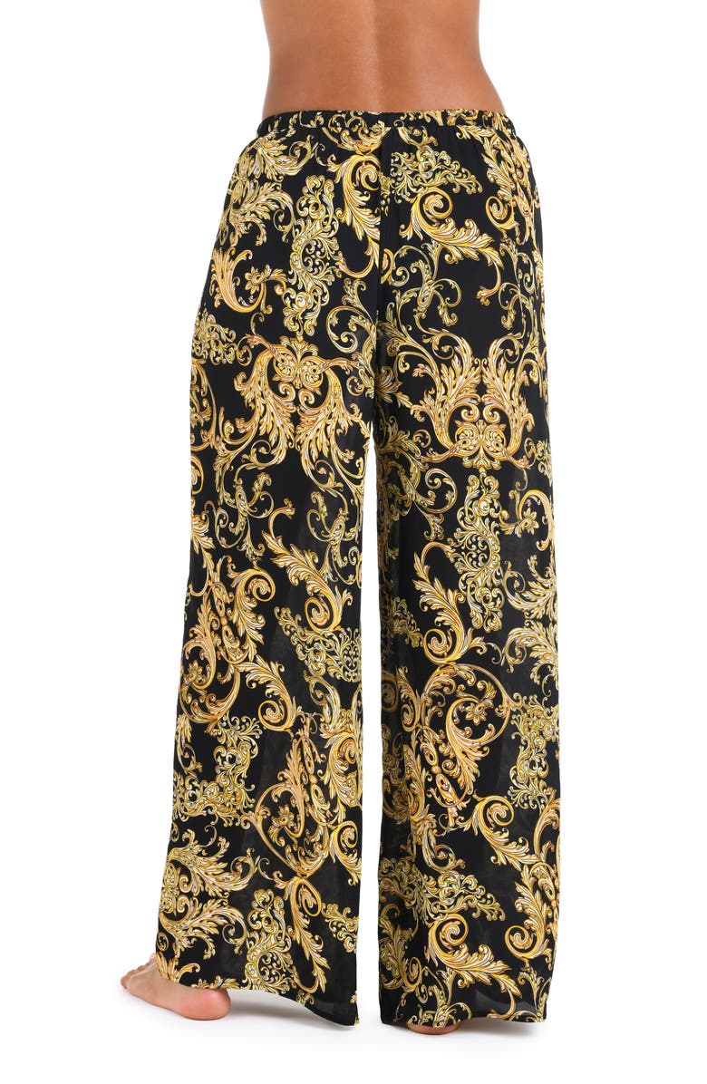 L'AGENCE Geraldine Baroque Wide Leg Cover-Up Pants, Alternate, color, 