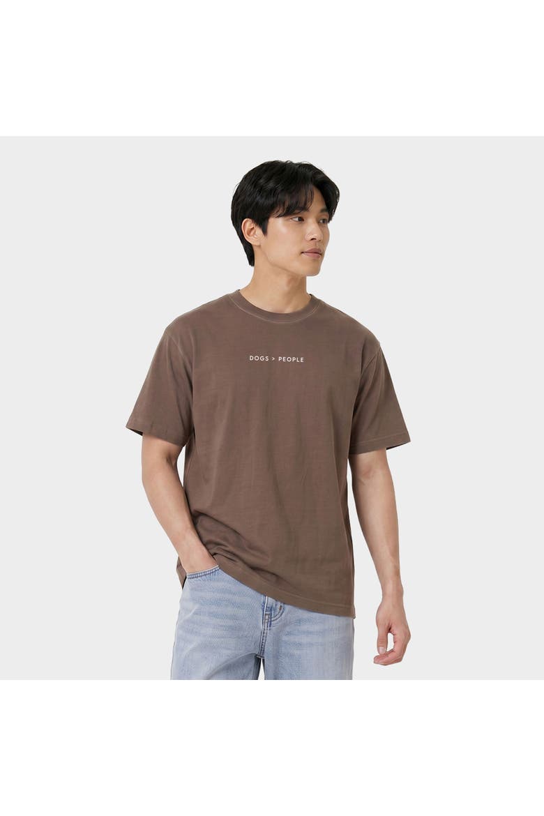 Dogs Are Greater Than People Garment Dyed T-Shirt, Alternate, color, Espresso
