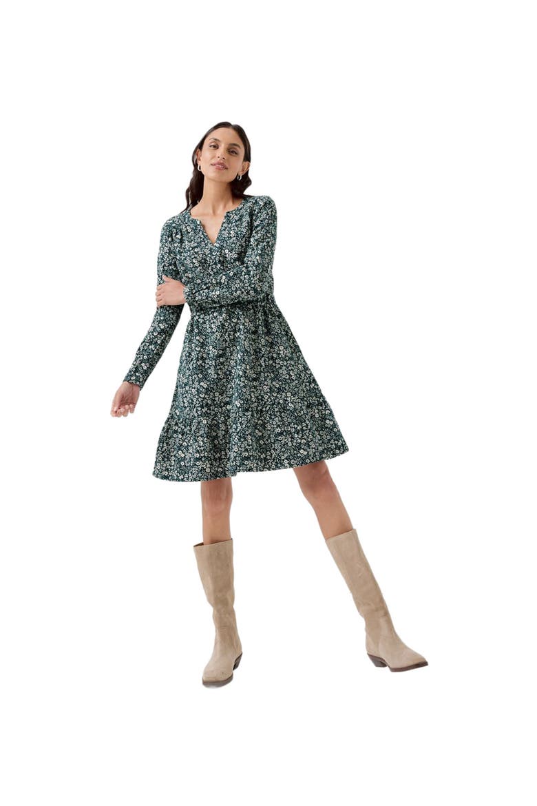 Organic Cafe Crepe Tiered Dress, Main, color, Celestial Prairie Floral
