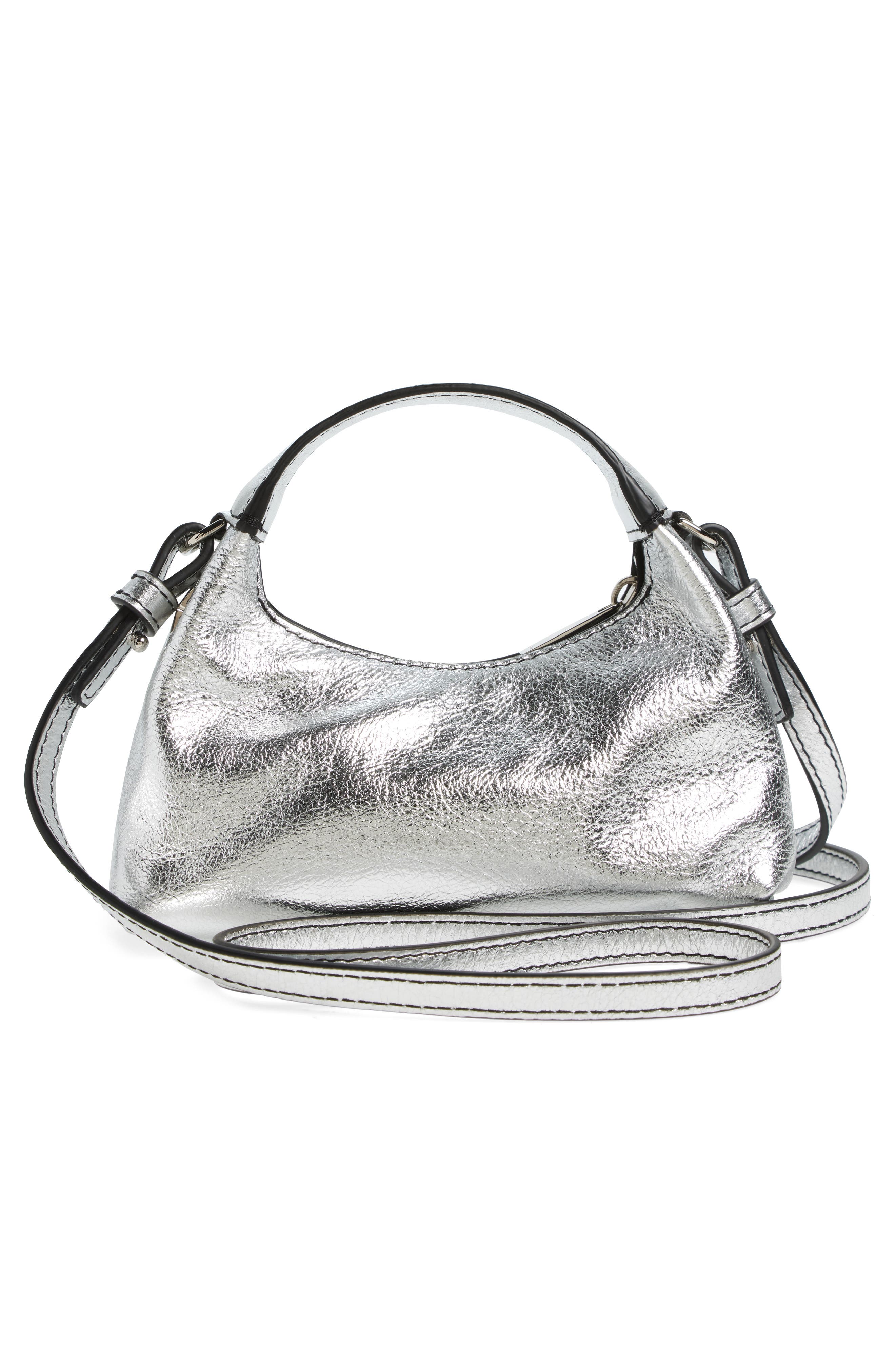 Off-White Micro Arcade Metallic Leather Crossbody Bag, Alternate, color, 