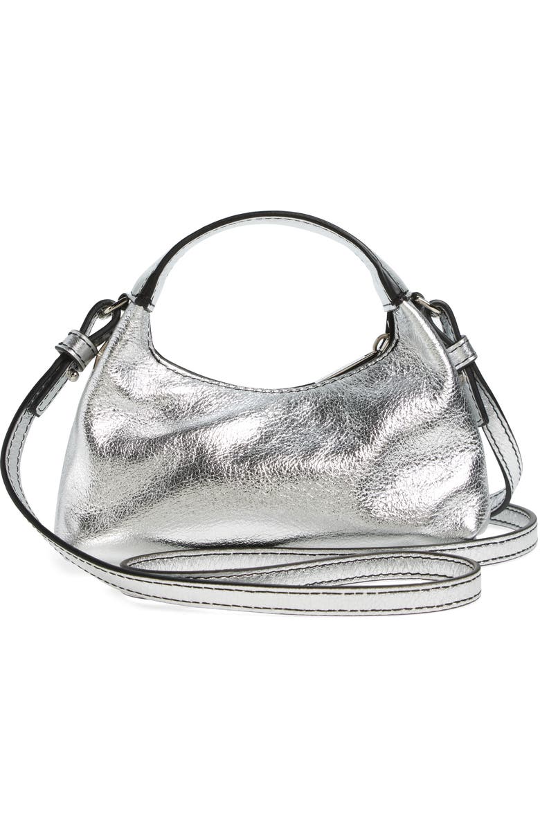 Off-White Micro Arcade Metallic Leather Crossbody Bag, Alternate, color,