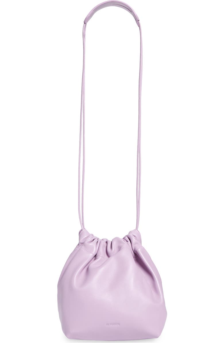 Jil Sander Small Drawstring Leather Crossbody Bag, Main, color,