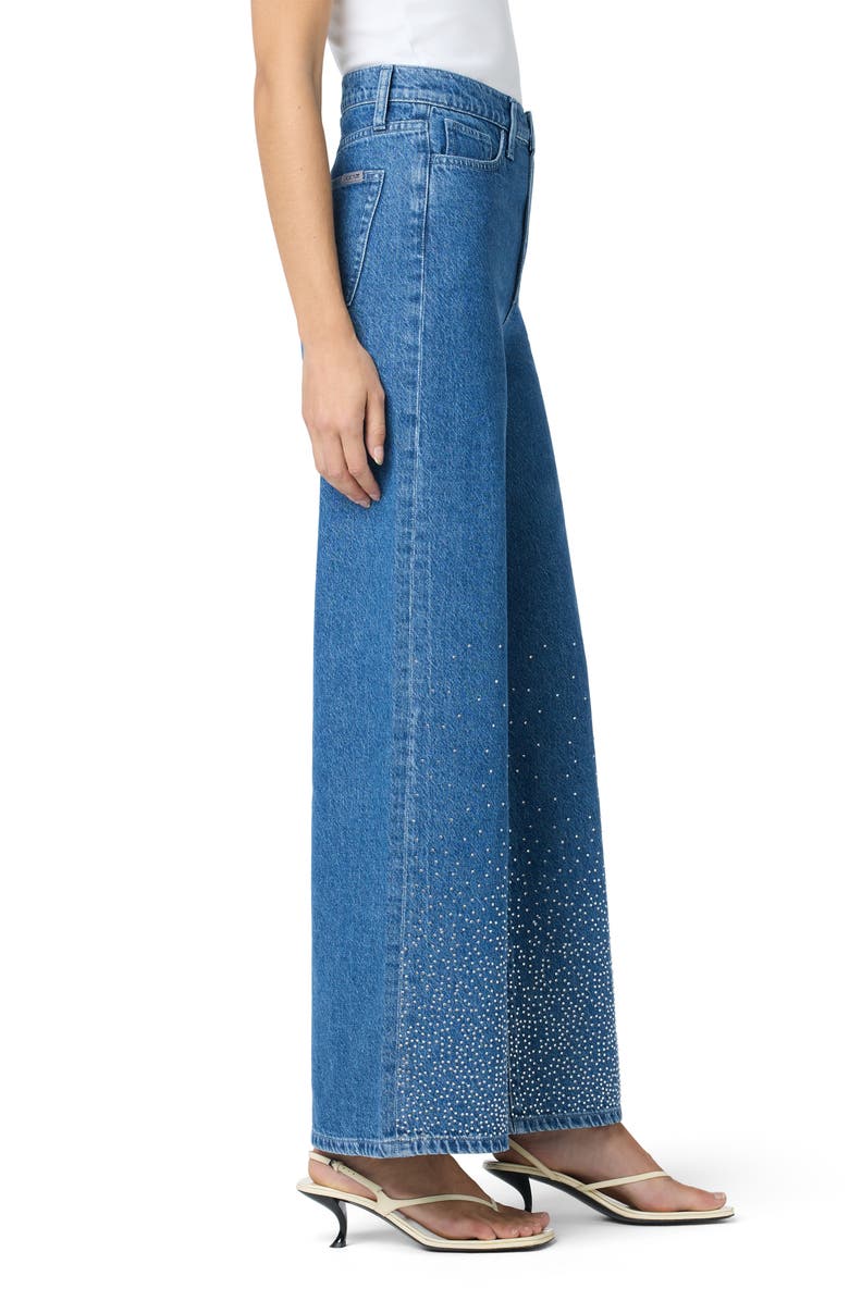 Joe's Crystal Embellished High Waist Wide Leg Jeans, Alternate, color, Crystal Danube