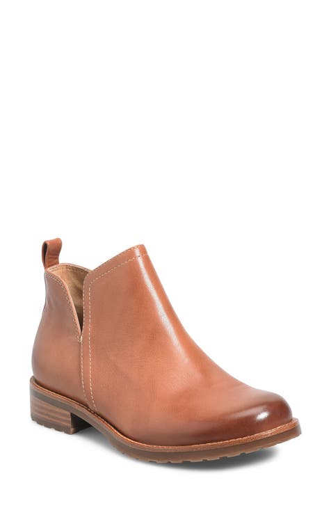 Leather tan ankle boots womens hotsell