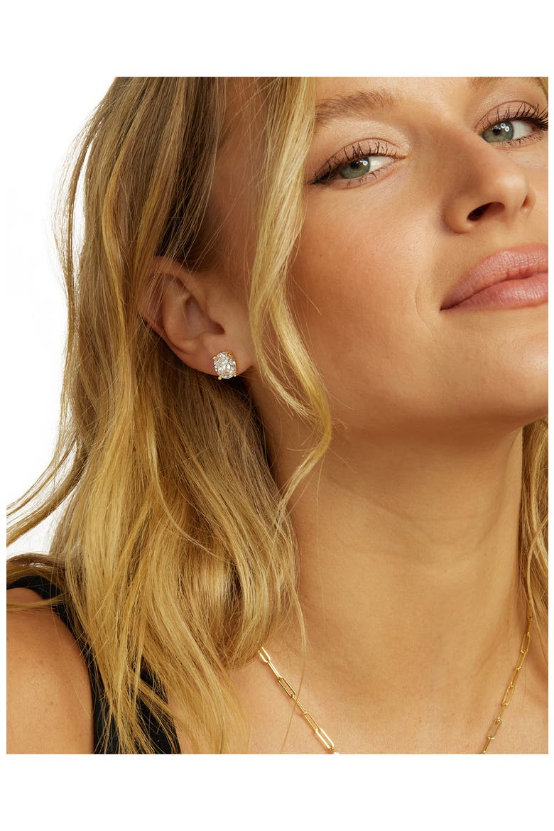 Hello Gorgeous Stud Earrings, Alternate, color, GOLD-WHITE