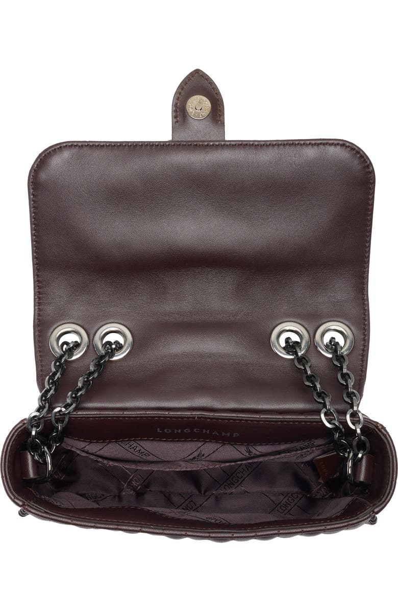 Longchamp Extra Small Quilted Leather Crossbody Bag, Alternate, color, Eggplant